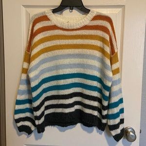 multi colored striped sweater